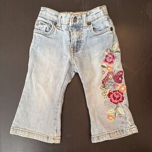 Y2K EST 1989 Childrens Place Toddler Girls 12 Mo. Embroidered Fairy Flare Jeans
